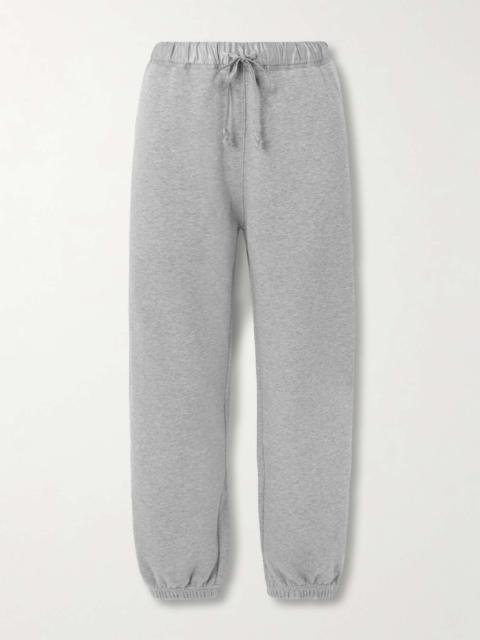 Carven Crepe-trimmed cotton-jersey track pants Dark gray