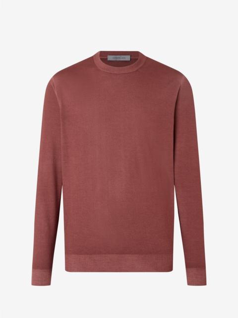 CORNELIANI Bordeaux crew neck pure wool knitwear