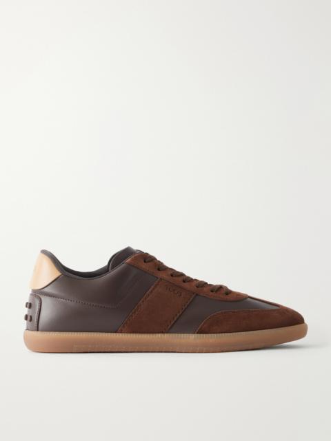 Tod's Suede-Trimmed Leather Sneakers
