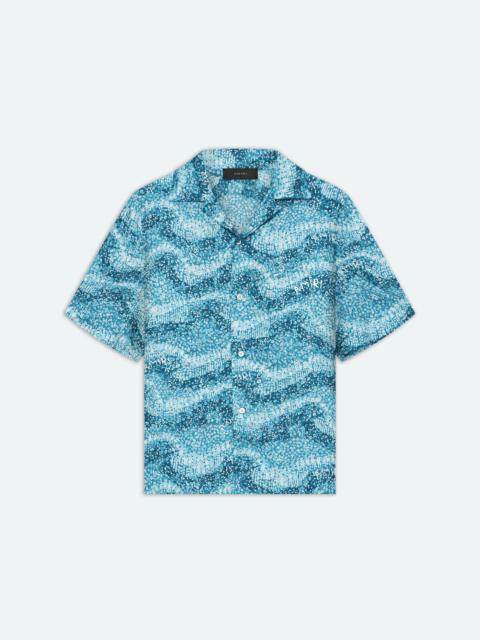 AMIRI WAVY EMBELLISHED BOWLING SHIRT
