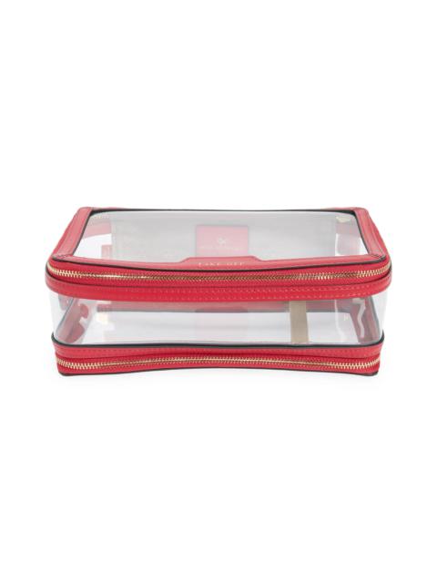 Anya Hindmarch In-Flight Clear Travel Case in Clear/Berry