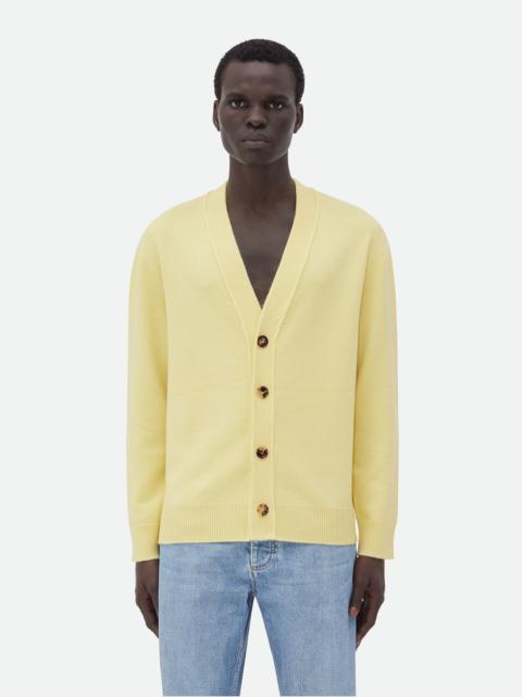 Bottega Veneta Cashmere Cardigan With Intrecciato Leather Patches