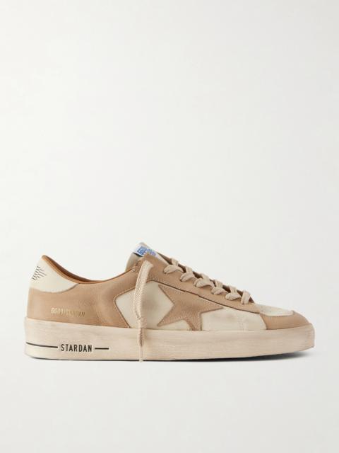 Golden Goose Stardan Distressed Colour-Block Full-Grain Nubuck and Leather Sneakers