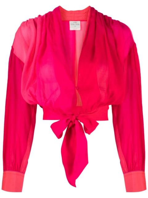 forte_forte tie-fastening silk blouse