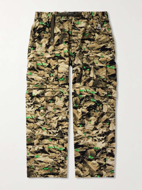 Nike ACG Smith Summit Straight-Leg Convertible Camouflage-Print Belted Canvas Cargo Trousers