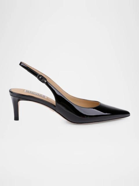 BADGLEY MISCHKA Ruthie II 55MM Patent Leather Slingback Pumps