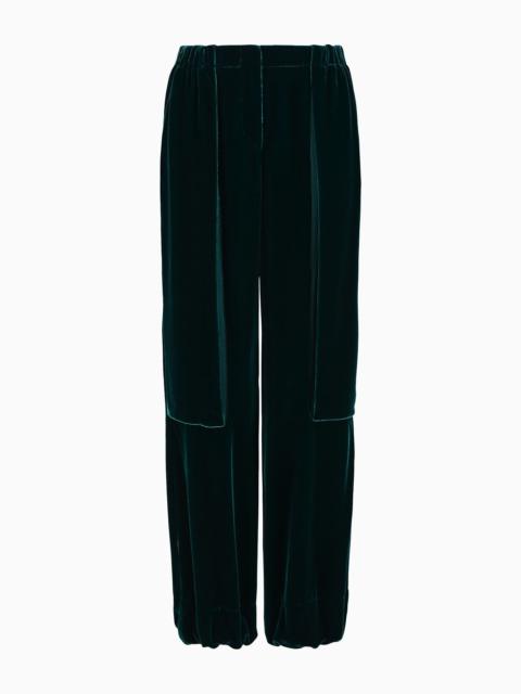 Draped velvet trousers