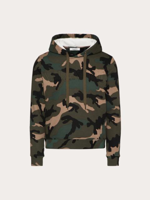 Valentino SWEATSHIRT WITH CAMOUFLAGE PRINT AND VALENTINO EMBOSSED