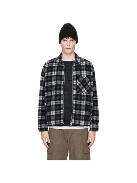 Moncler Black Check Zip Shirt
