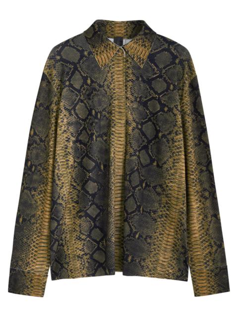 Norma Kamali Python-print Stretch-jersey Shirt