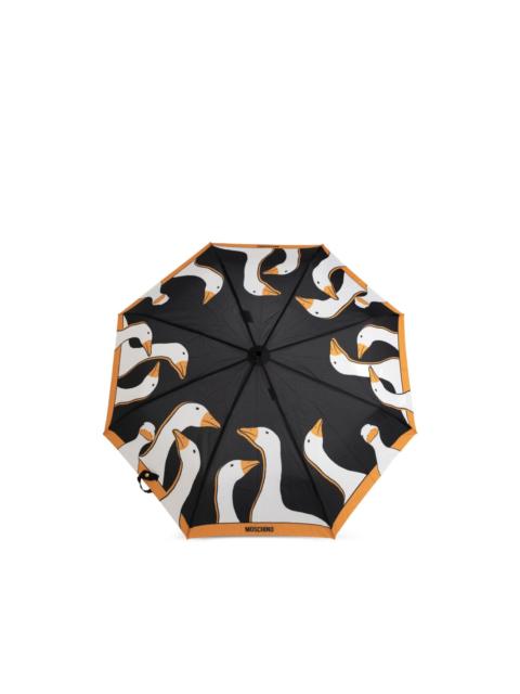 Moschino goose-print folding umbrella