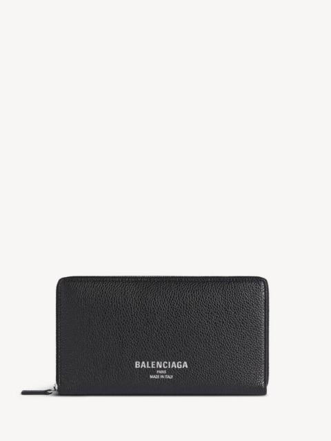 BALENCIAGA Men's Credit Continental Zip Wallet in Black
