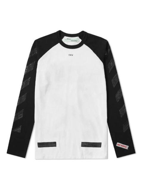 Off-White SS19 raglan sleeve Colorblock Arrow Long Sleeves Ordinary Version White OMAB008F1718503010