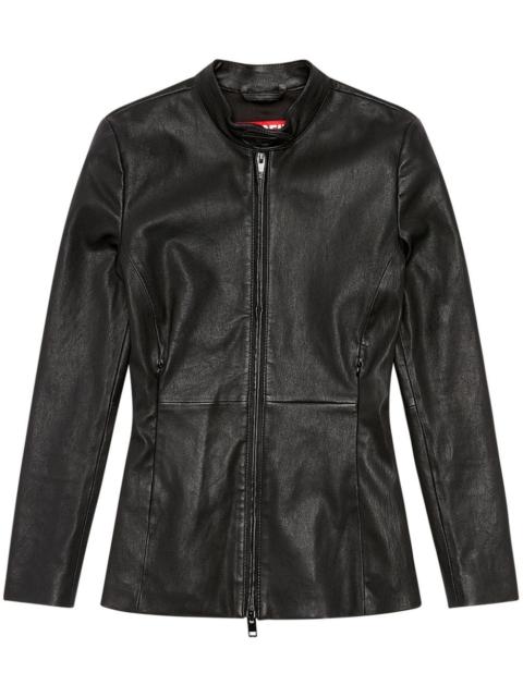 Diesel L-Sory-N1 logo-appliqué leather jacket
