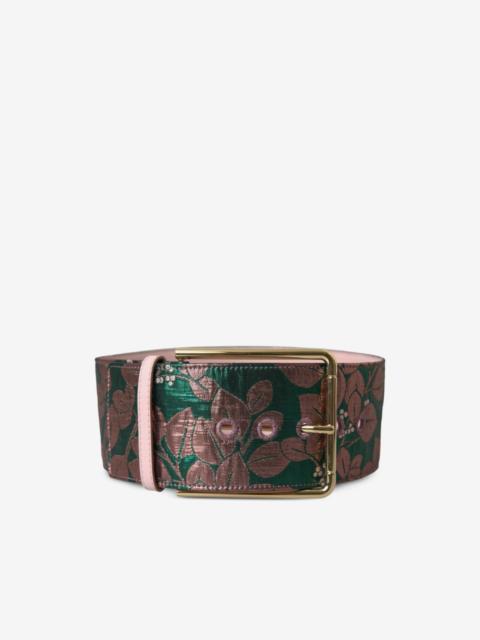 Dolce & Gabbana floral-jacquard metallic-finish belt