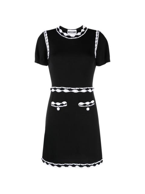 lace-trim knitted dress