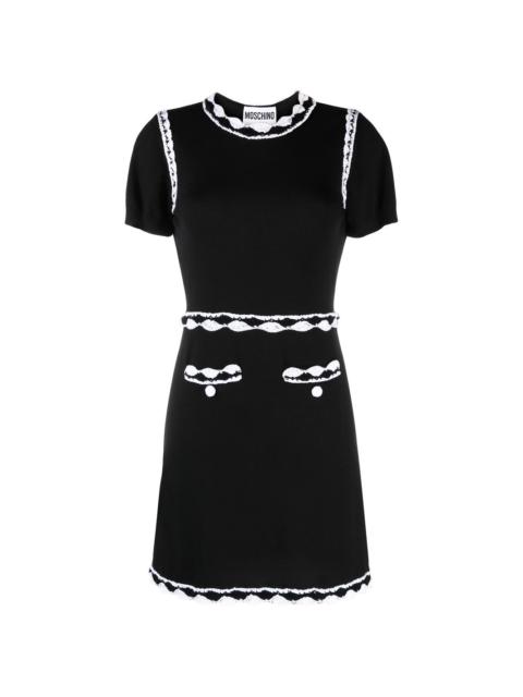 Moschino lace-trim knitted dress