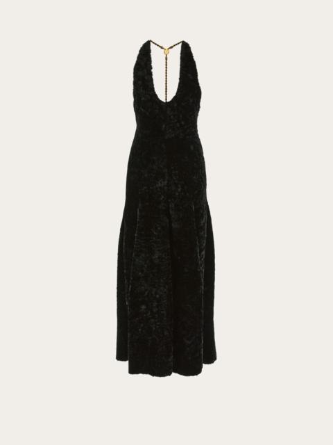 FERRAGAMO SHAVED SHEARLING DRESS