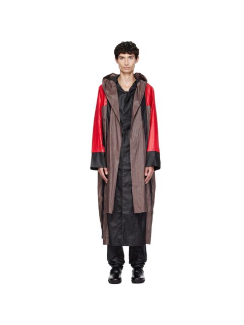 Kiko Kostadinov Brown & Red Hertel Stripe Coat