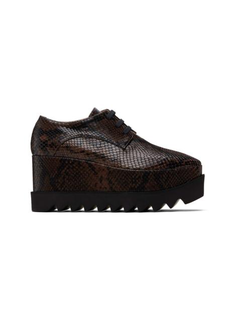 Stella McCartney Brown Limited-Edition Elyse Snake Platform Derbys