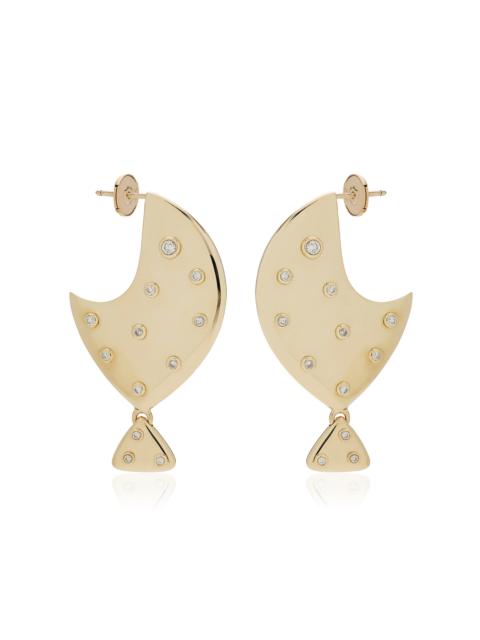 Yvonne Léon Yellow Gold Diamond Clown Fish Earring gold