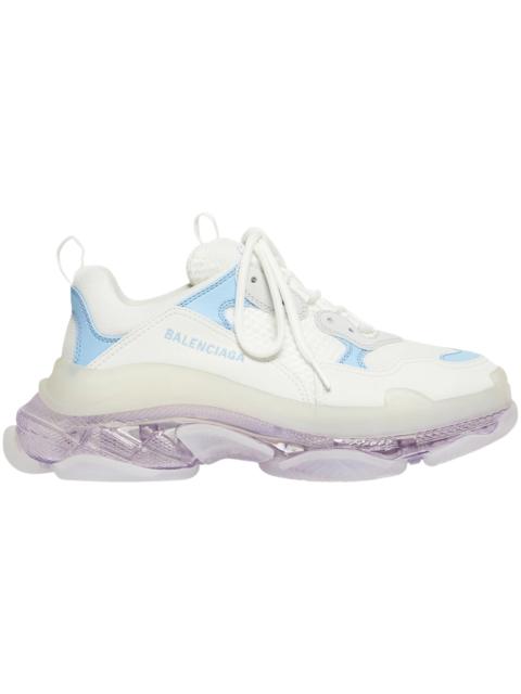 BALENCIAGA Balenciaga Triple S Clear Sole Leather Free Light Blue Grey Light Purple White (Women's)