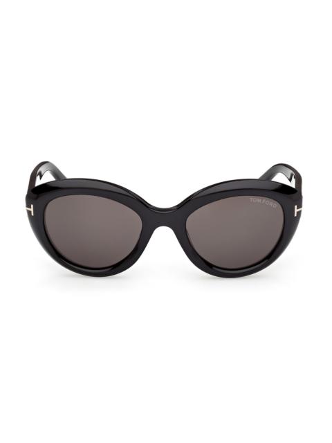 TOM FORD Women's Stacy 53MM Cat-Eye Sunglasses - Black Grey