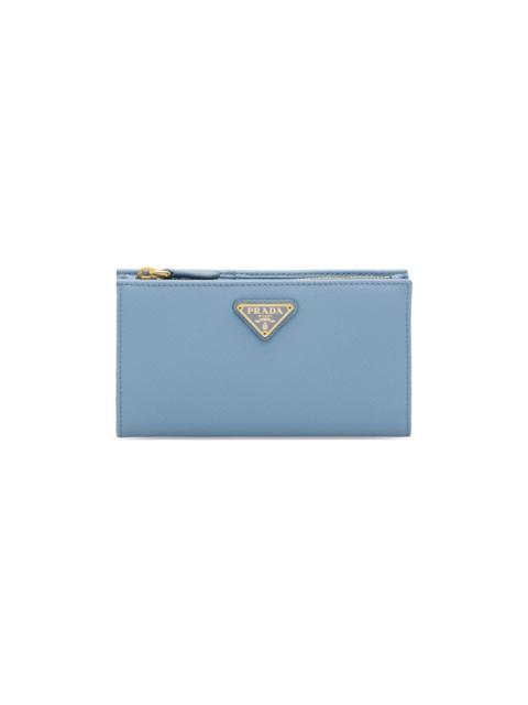 Prada Women's Large Saffiano Leather Wallet - Light Blue