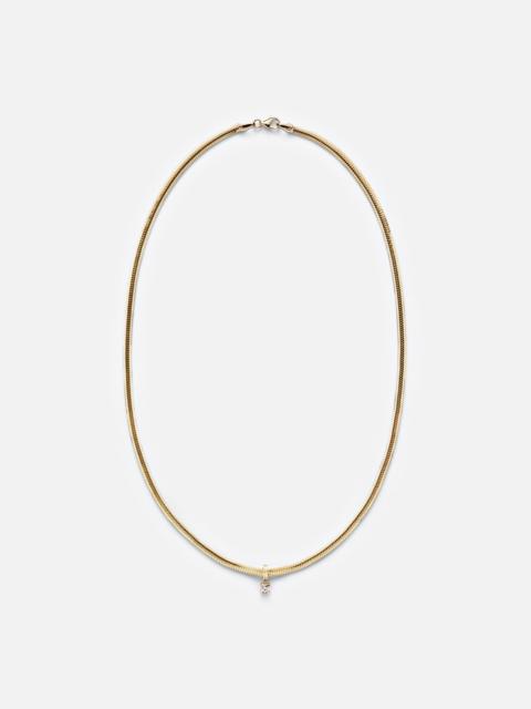 STONE AND STRAND Serpentine 14kt gold necklace with diamond