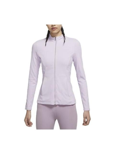 Nike (WMNS) Nike Solid Color Slim Fit Zipper Hoodless Jacket Pink Purple DD5534-530