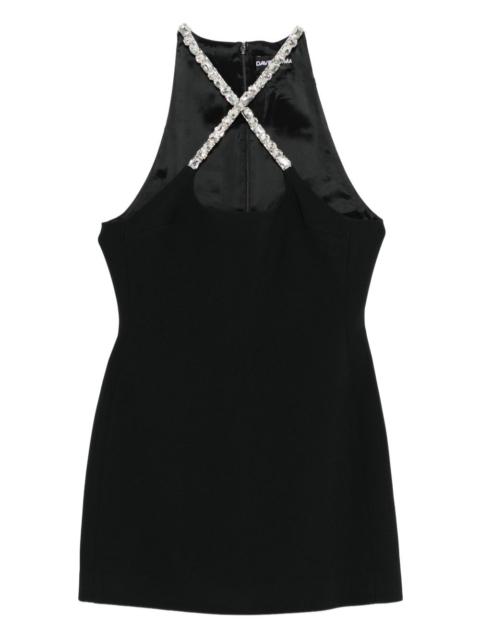 David Koma crystal-embellished halterneck dress