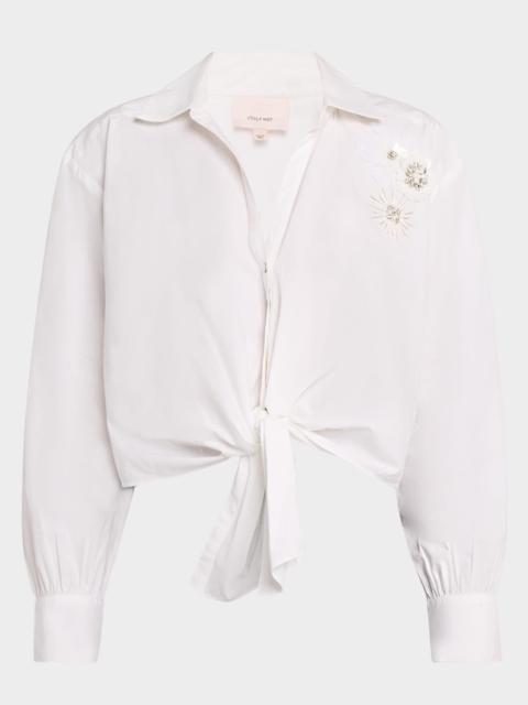 Cinq à Sept Marianna Crunchy Flower Button-Front Top