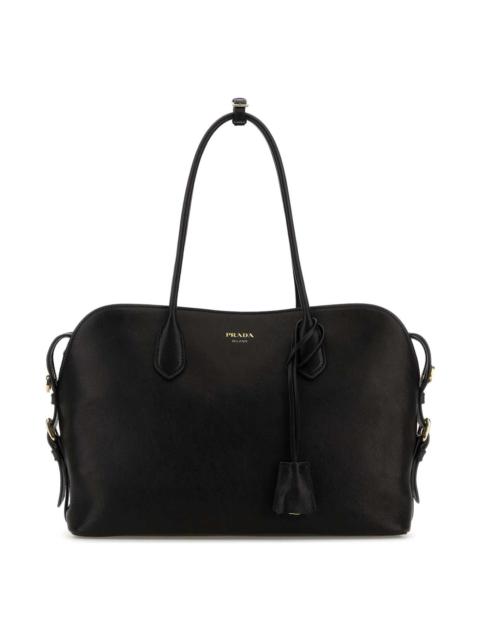 Prada Black Leather Large Shopping Bag