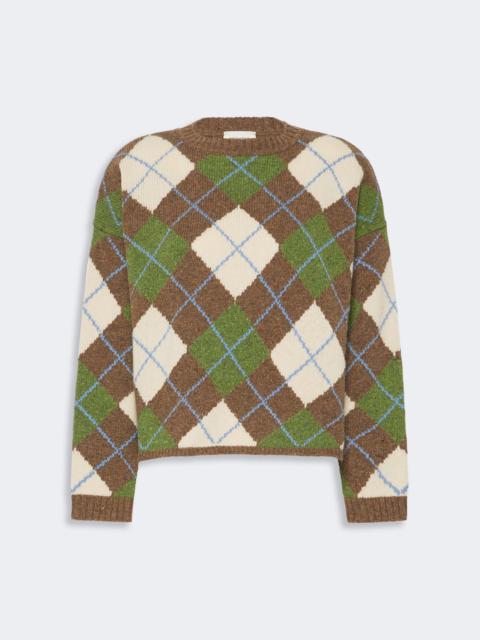 WEEKEND Max Mara VASAIO Wool yarn Argyle jumper - MARRON GLACE'