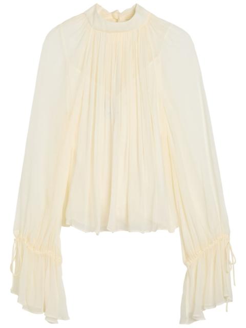 Staud Roux Pleated Georgette Blouse