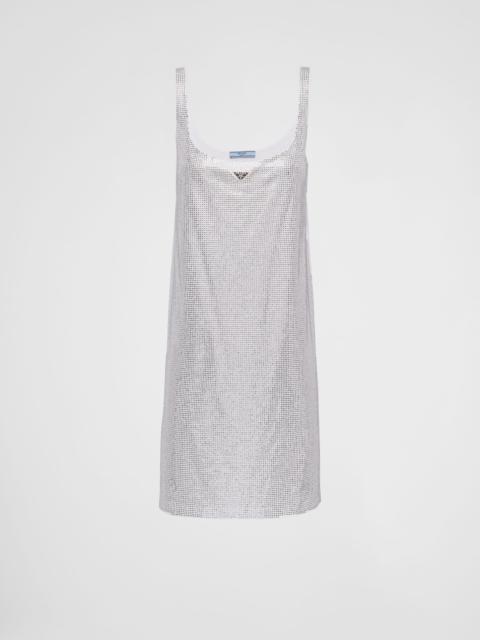 Prada Embroidered jersey dress