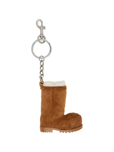 BALENCIAGA Brown Mini Alaska Boot Keychain