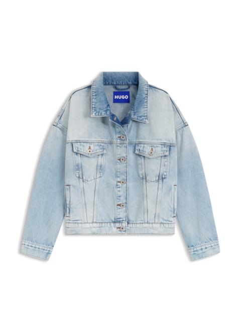 HUGO BOXY-FIT JACKET IN BLUE RIGID DENIM