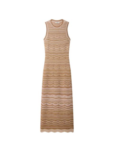 long white beaded dress Ruvic Knit Maxi Beaded Dress / White | MESHKI