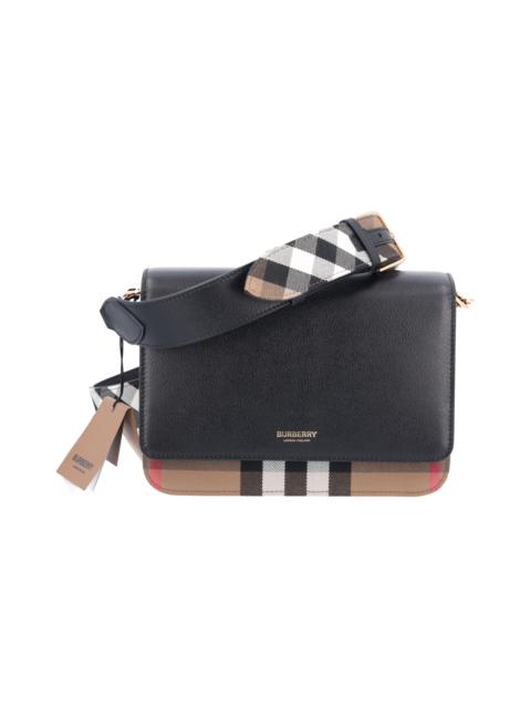 Burberry Mackford Flap Crossbody Bag "Leather Check" 80840251