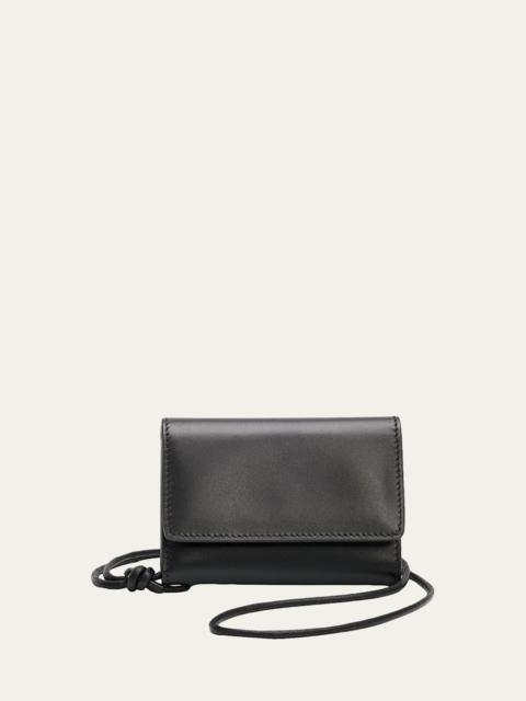 MICHAEL KORS COLLECTION Trifold Leather Card Holder Necklace
