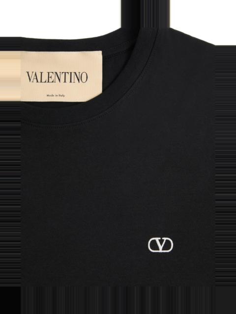 Valentino cotton T-shirt with VLogo embroidery