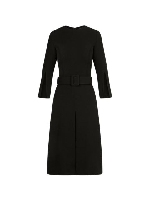 Oscar de la Renta split-sleeve wool-blend dress