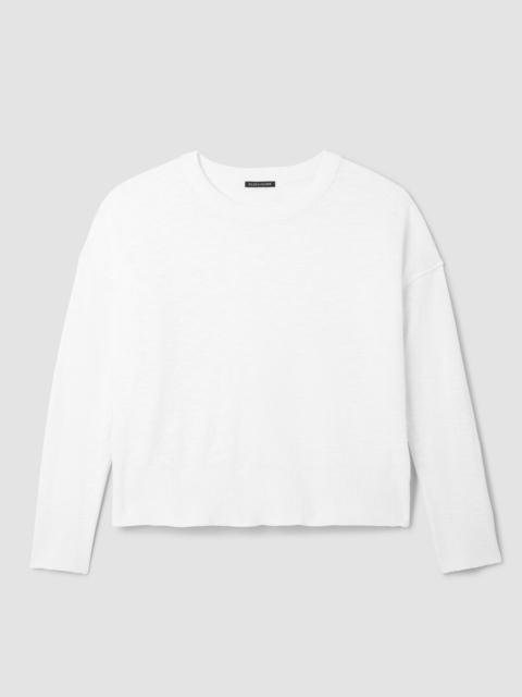 EILEEN FISHER Organic Linen Cotton Slub Crew Neck Top