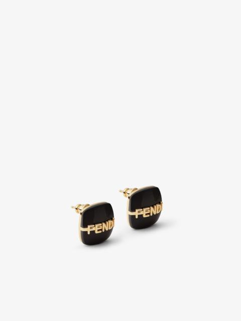 FENDI Fendigraphy Earrings Gold-colored and black metal earrings
