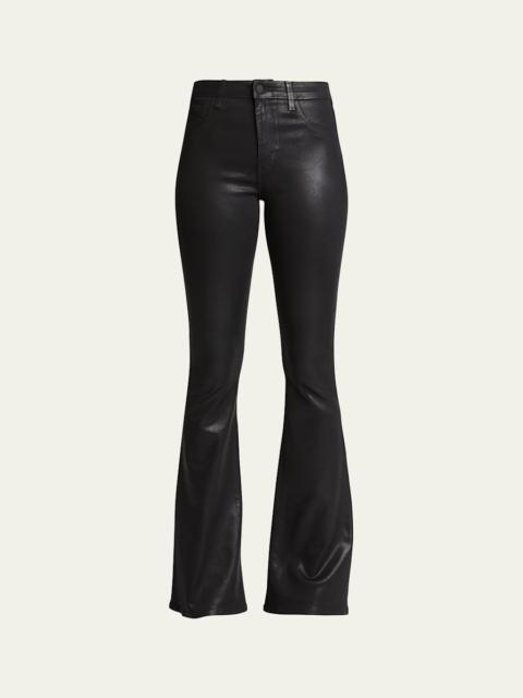 L'AGENCE Marty Ultra High-Rise Coated Flare Jeans