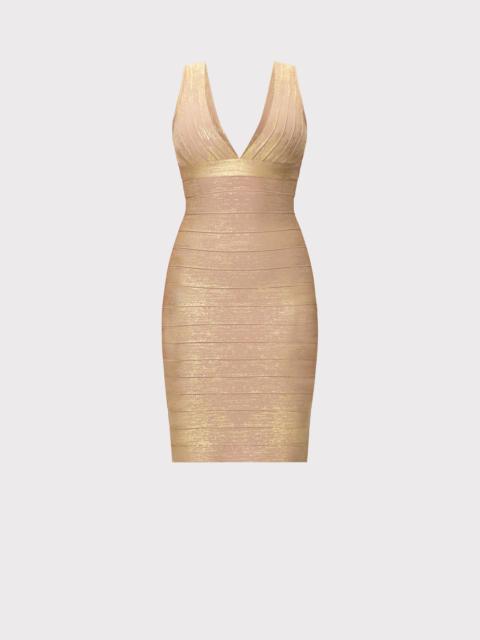HERVE LEGER THE METALLIC BACKSTAGE DRESS