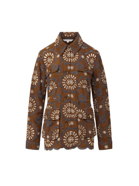 VERONICA BEARD KIKI LINEN EYELET JACKET