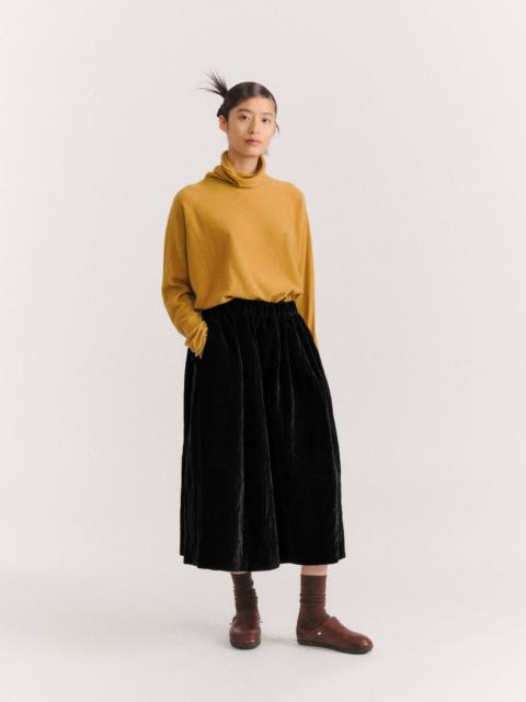 CASEY/CASEY GHOSTY SKIRT - MID VELVET - BLACK