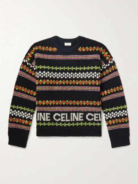 CELINE Studded Fair Isle Wool Sweater